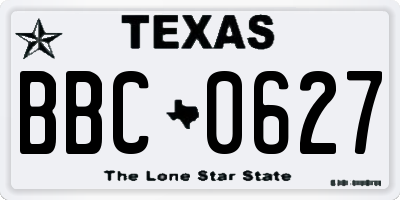 TX license plate BBC0627