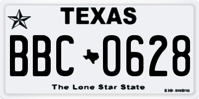 TX license plate BBC0628