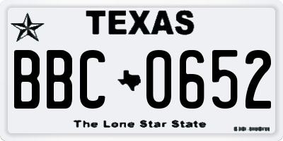 TX license plate BBC0652