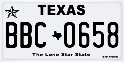 TX license plate BBC0658