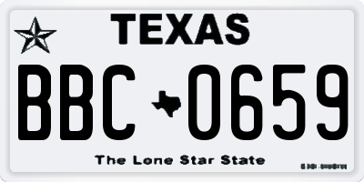 TX license plate BBC0659