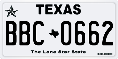 TX license plate BBC0662