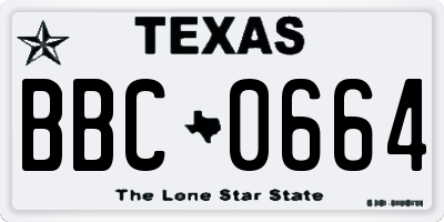 TX license plate BBC0664