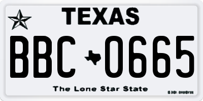 TX license plate BBC0665