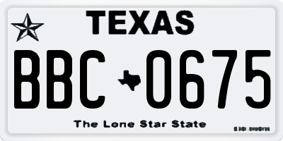 TX license plate BBC0675