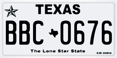 TX license plate BBC0676