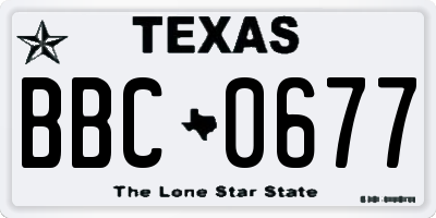 TX license plate BBC0677