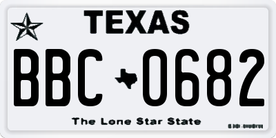 TX license plate BBC0682