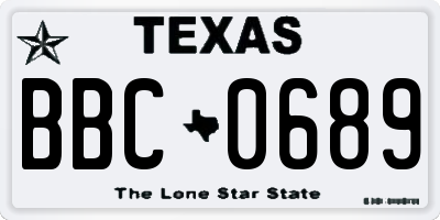 TX license plate BBC0689