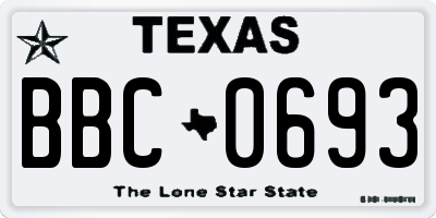TX license plate BBC0693