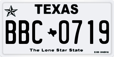 TX license plate BBC0719