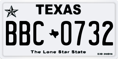 TX license plate BBC0732