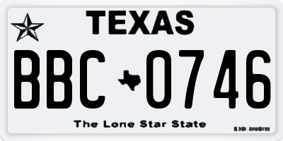 TX license plate BBC0746