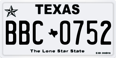 TX license plate BBC0752