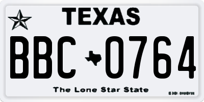 TX license plate BBC0764