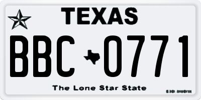 TX license plate BBC0771