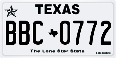 TX license plate BBC0772