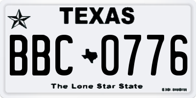 TX license plate BBC0776
