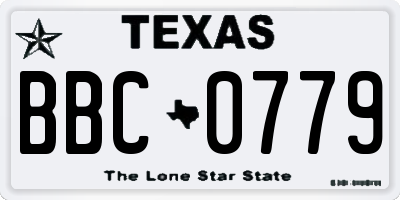 TX license plate BBC0779