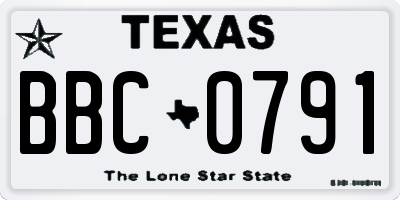 TX license plate BBC0791