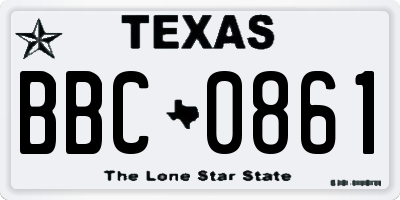 TX license plate BBC0861