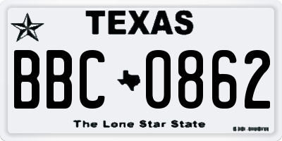 TX license plate BBC0862