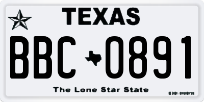 TX license plate BBC0891
