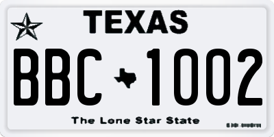TX license plate BBC1002