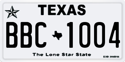 TX license plate BBC1004