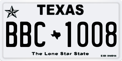 TX license plate BBC1008