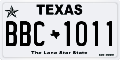 TX license plate BBC1011