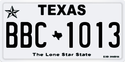 TX license plate BBC1013