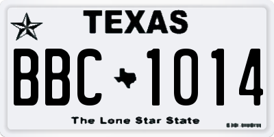 TX license plate BBC1014