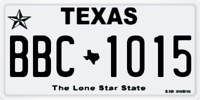 TX license plate BBC1015