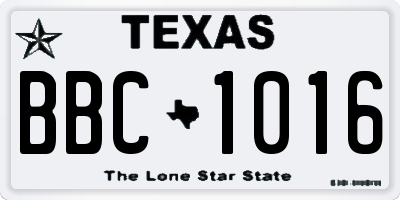 TX license plate BBC1016