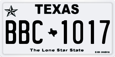 TX license plate BBC1017