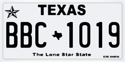 TX license plate BBC1019