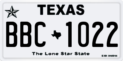 TX license plate BBC1022