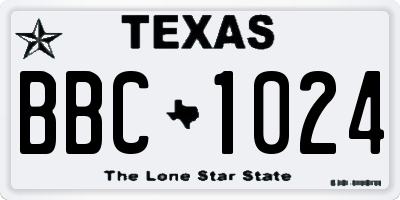 TX license plate BBC1024