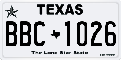 TX license plate BBC1026