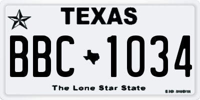 TX license plate BBC1034