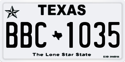 TX license plate BBC1035