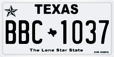 TX license plate BBC1037