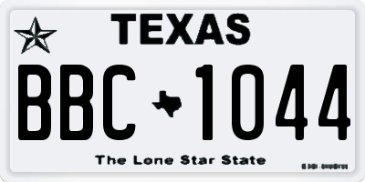 TX license plate BBC1044