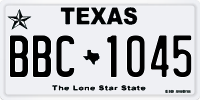 TX license plate BBC1045