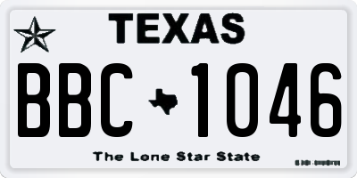 TX license plate BBC1046