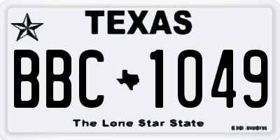 TX license plate BBC1049