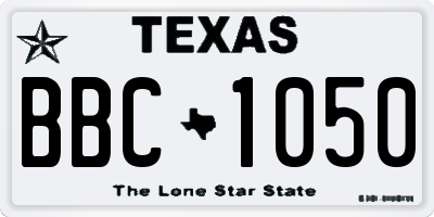 TX license plate BBC1050