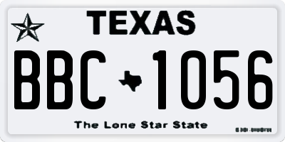 TX license plate BBC1056
