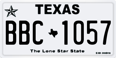 TX license plate BBC1057